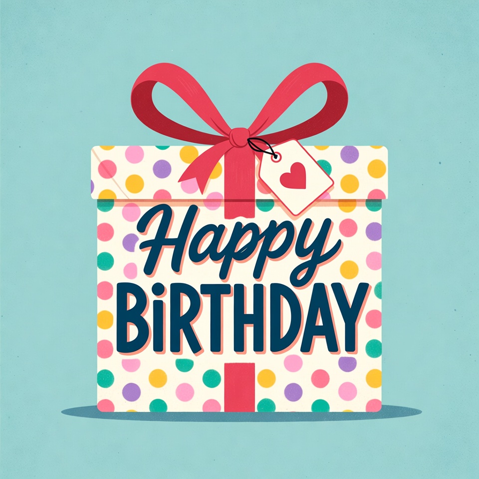 Happy Birthday Gift Box Illustration Happy Birthday Gift Box Illustration