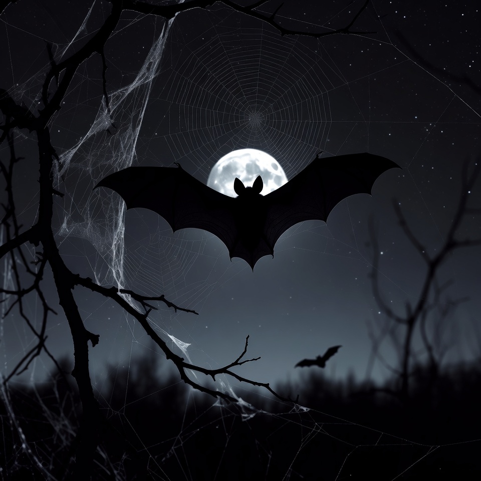 Bat Flying in Front of Full Moon Bat Flying in Front of Full Moon