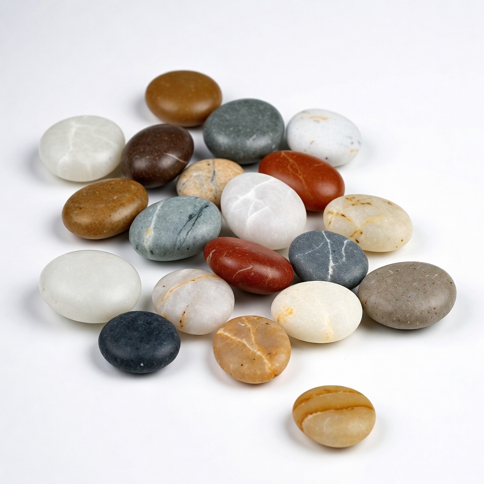 Colorful Pebbles on White Background Colorful Pebbles on White Background