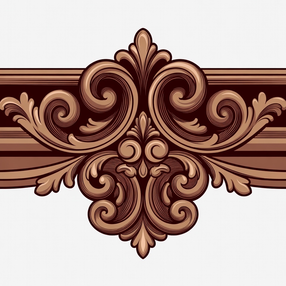 Ornate Brown Floral Frame Illustration Ornate Brown Floral Frame Illustration