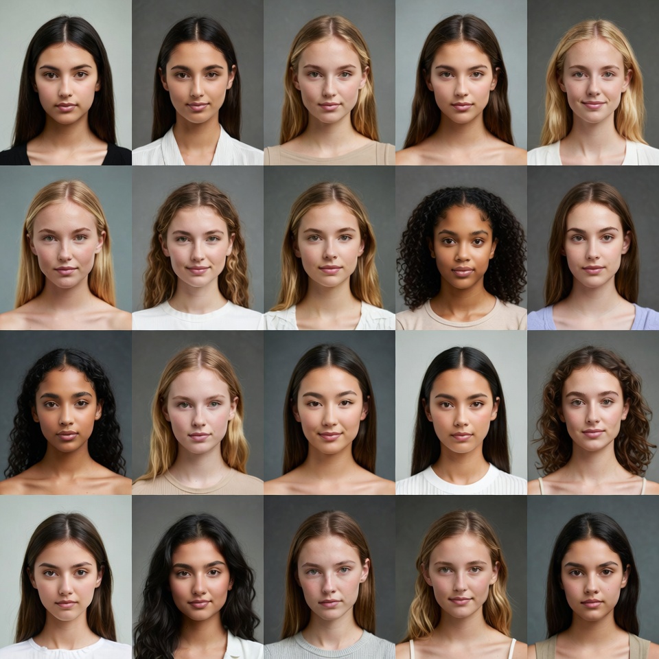 Diverse Young Women Headshots Grid Diverse Young Women Headshots Grid