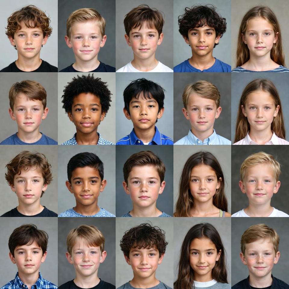 Diverse Children School Photo Grid Diverse Children School Photo Grid