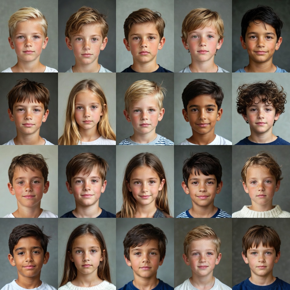 Diverse Children School Portraits Grid Diverse Children School Portraits Grid
