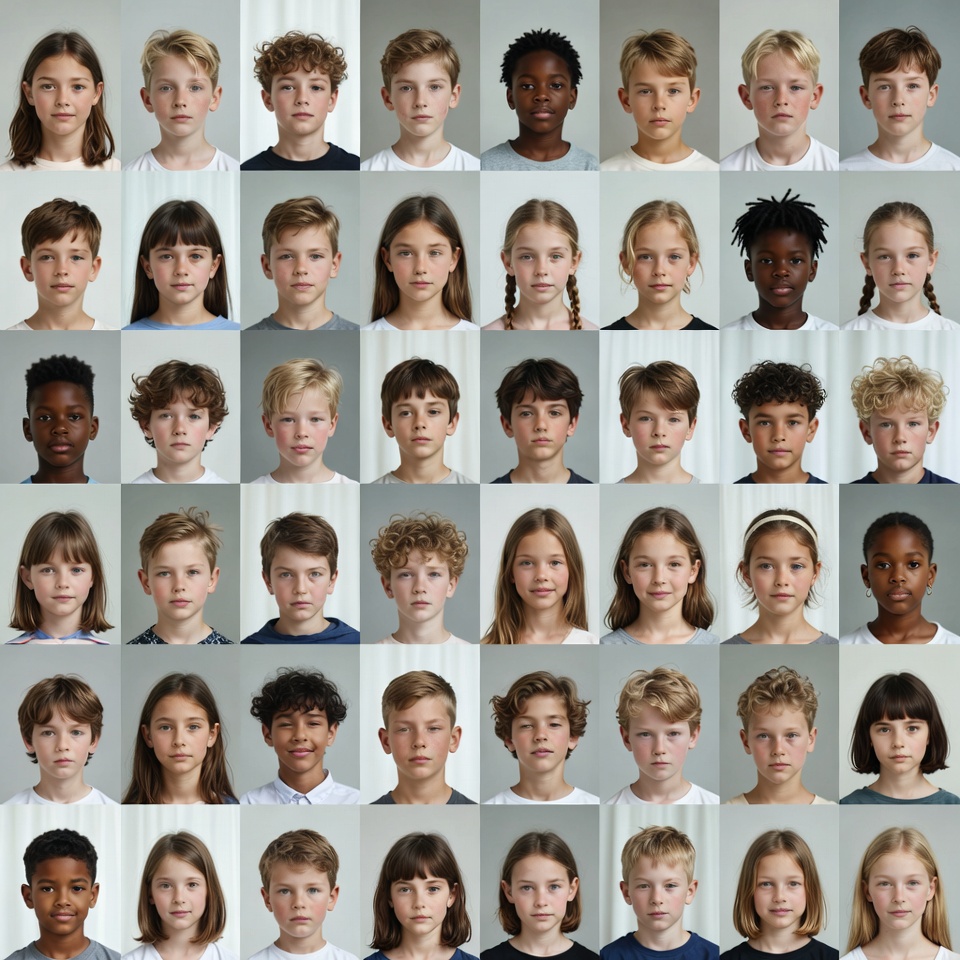 Diverse Children Headshots Grid Diverse Children Headshots Grid