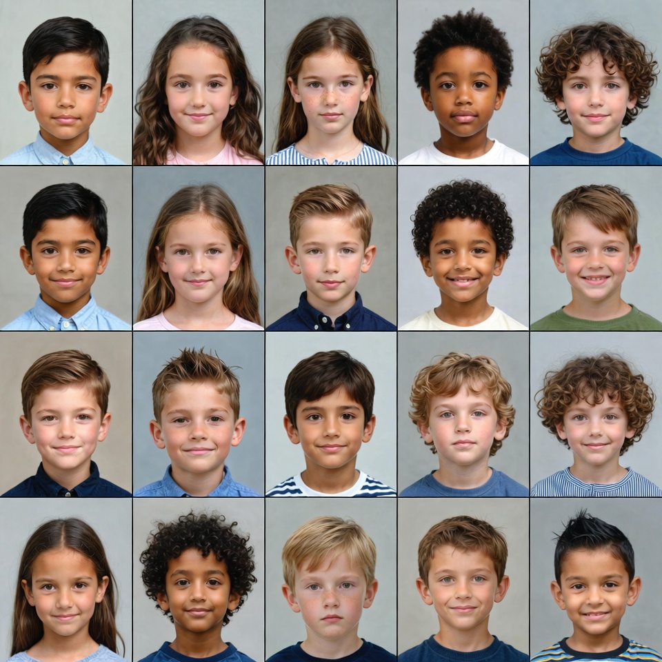 Diverse Children School ID Photos Diverse Children School ID Photos