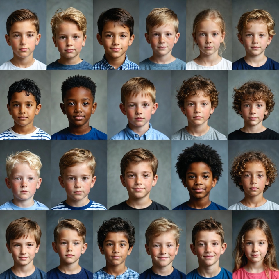 Diverse Children Headshots Grid Diverse Children Headshots Grid