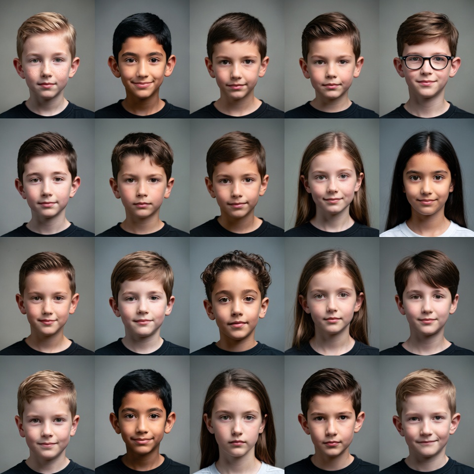 Diverse Children Headshots Grid Diverse Children Headshots Grid