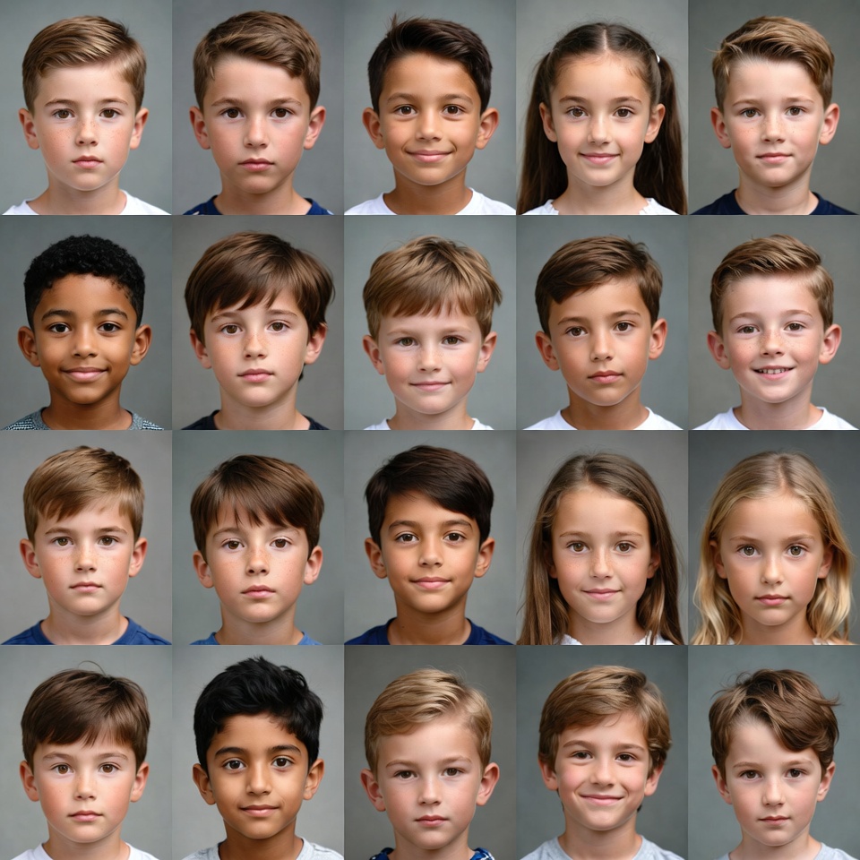 Diverse Children Headshots Grid Diverse Children Headshots Grid