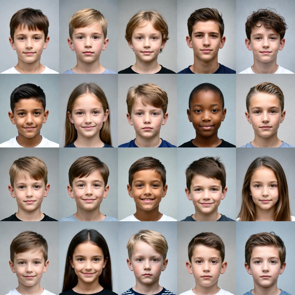 Diverse Children Headshots Grid Diverse Children Headshots Grid