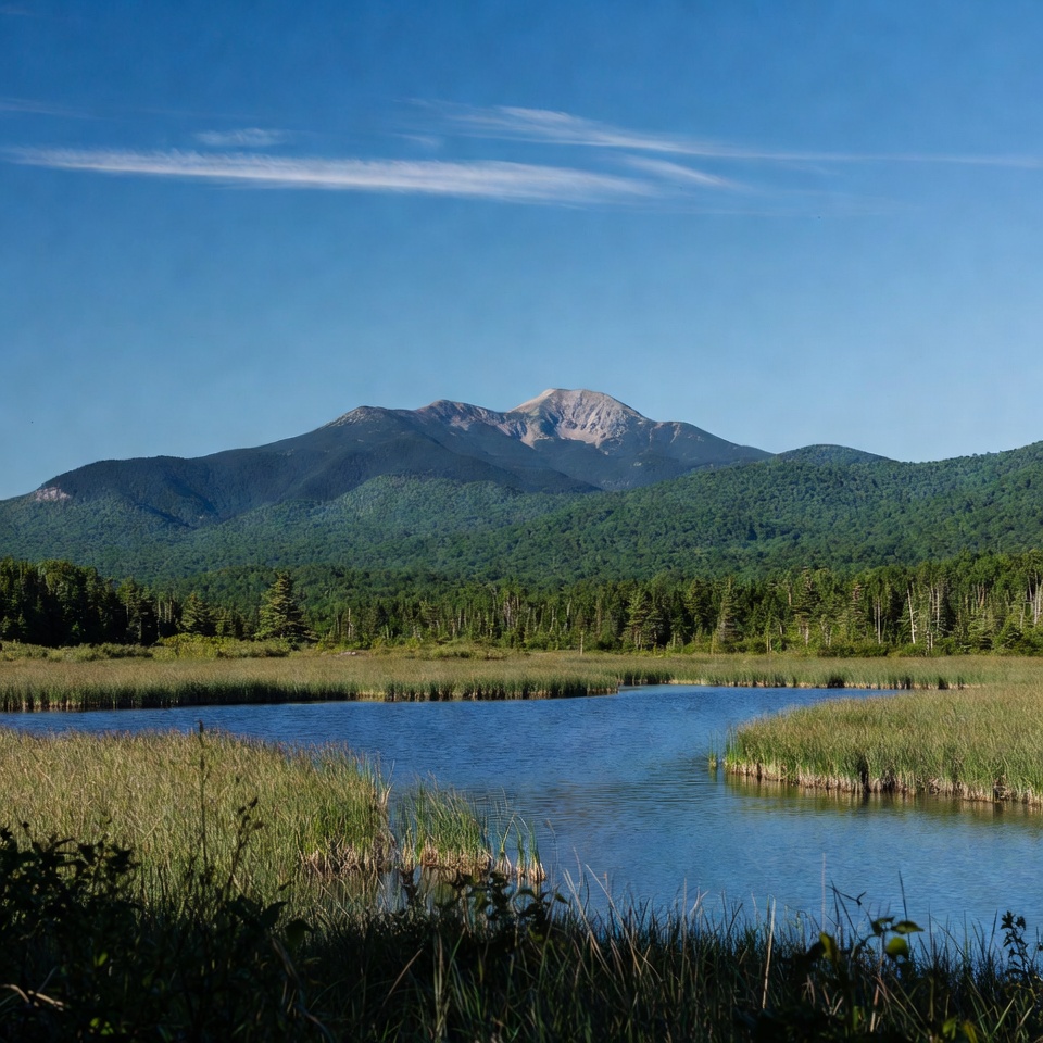 Majestic Mountain over Marshy Lake Majestic Mountain over Marshy Lake