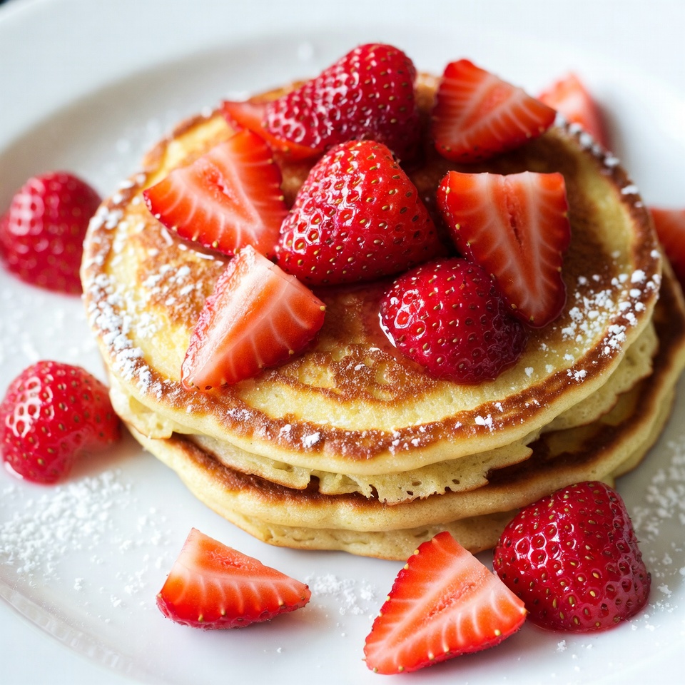 Pancakes with Strawberries and Powdered Sugar Pancakes with Strawberries and Powdered Sugar