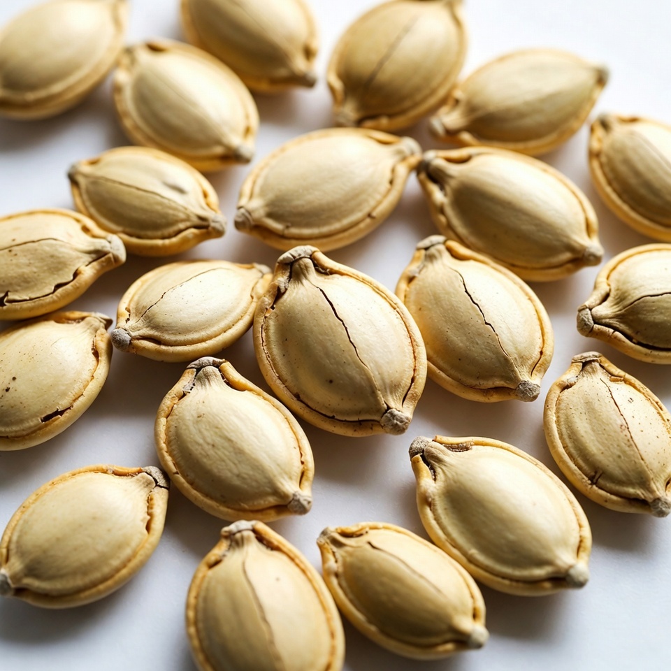 Pumpkin Seeds on White Background Pumpkin Seeds on White Background