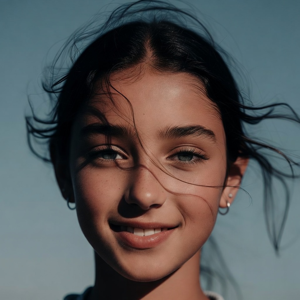 Smiling young woman with dark hair Smiling young woman with dark hair