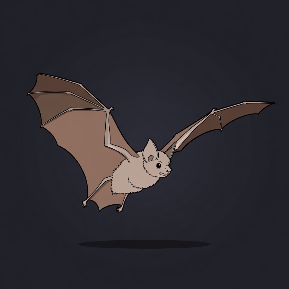 Flying Cartoon Bat Illustration Flying Cartoon Bat Illustration