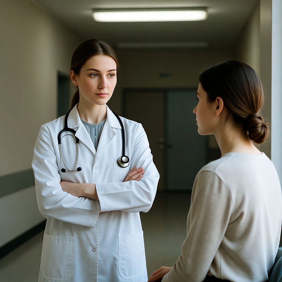 Doctor woman talking to patient Doctor woman talking to patient