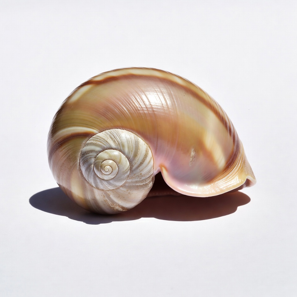 Pink Seashell on White Background Pink Seashell on White Background