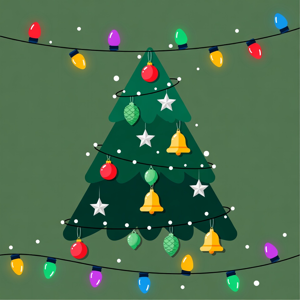 Decorated Christmas Tree with Lights Decorated Christmas Tree with Lights