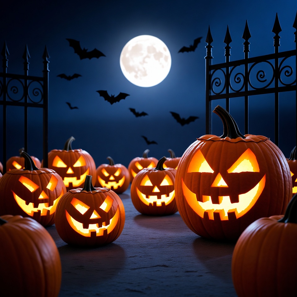 Jack-o'-lanterns at Haunted Gate Jack-o'-lanterns at Haunted Gate