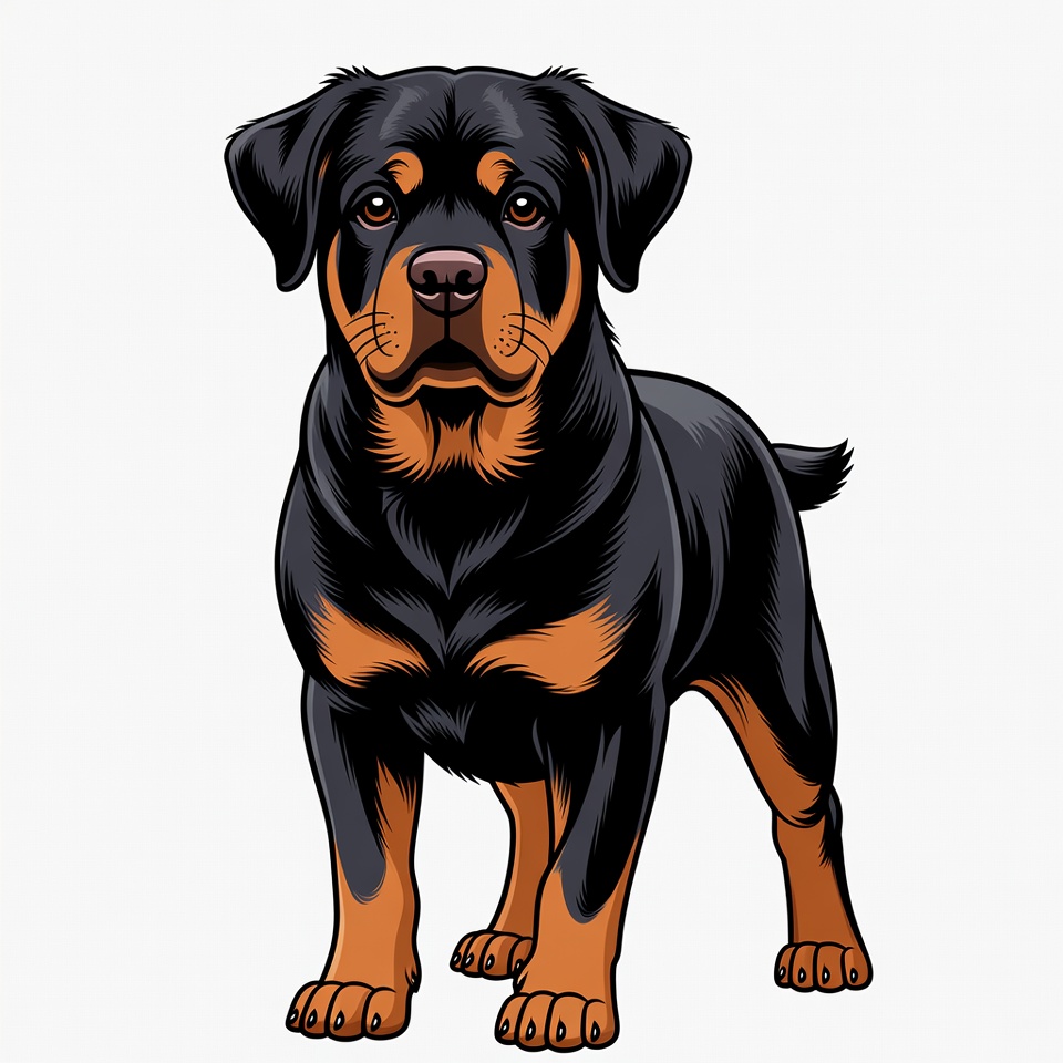 Rottweiler dog illustration Rottweiler dog illustration