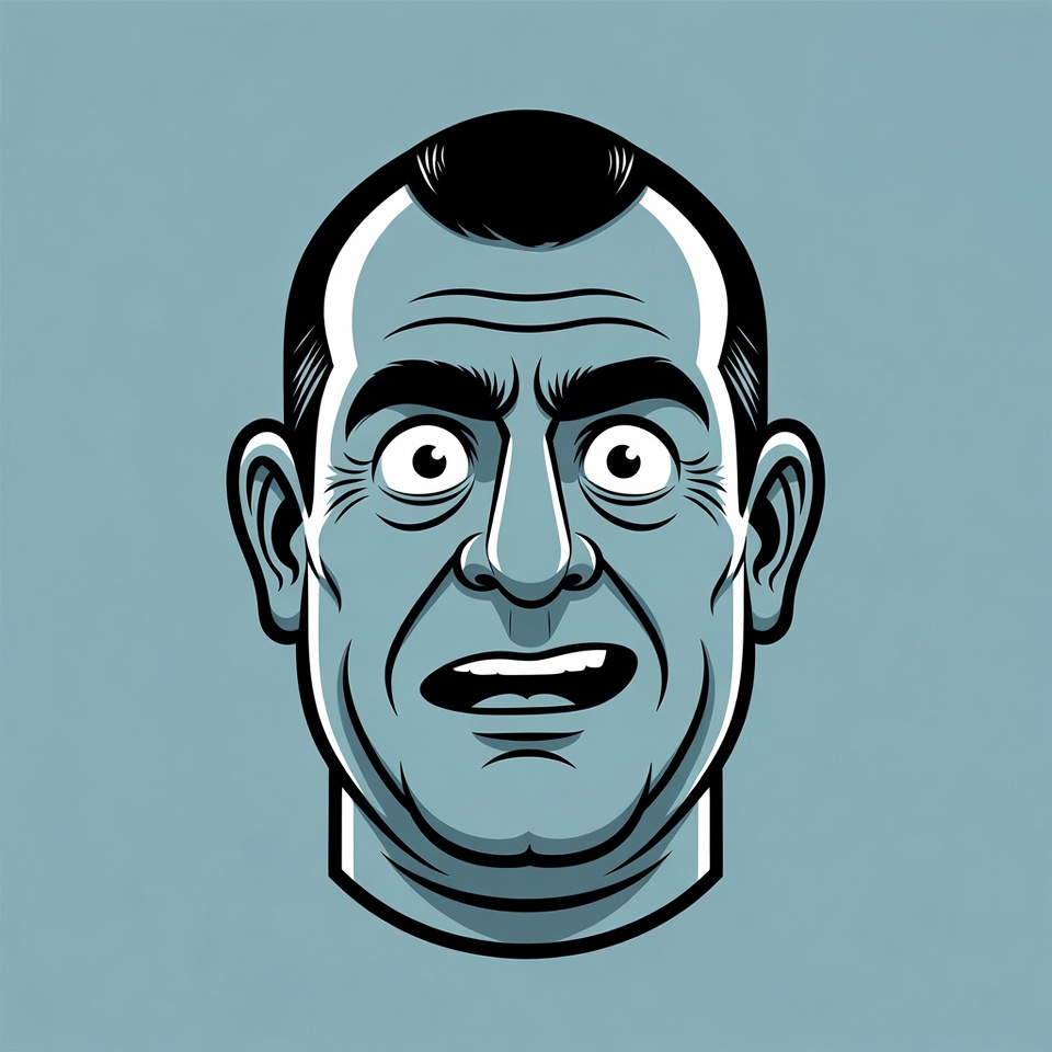 Cartoon man with shocked expression Cartoon man with shocked expression