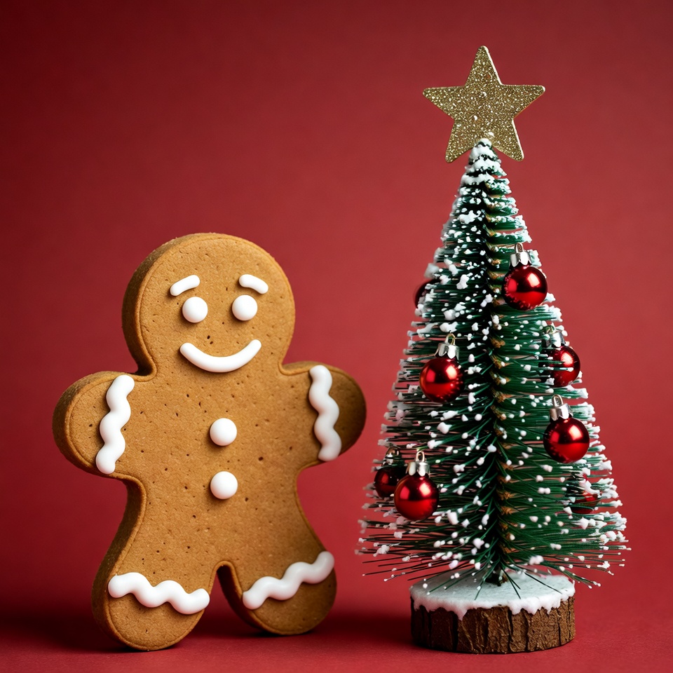 Gingerbread Man with Mini Christmas Tree Gingerbread Man with Mini Christmas Tree