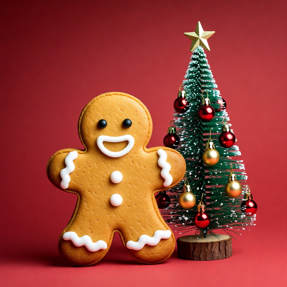 Gingerbread man with Christmas tree Gingerbread man with Christmas tree