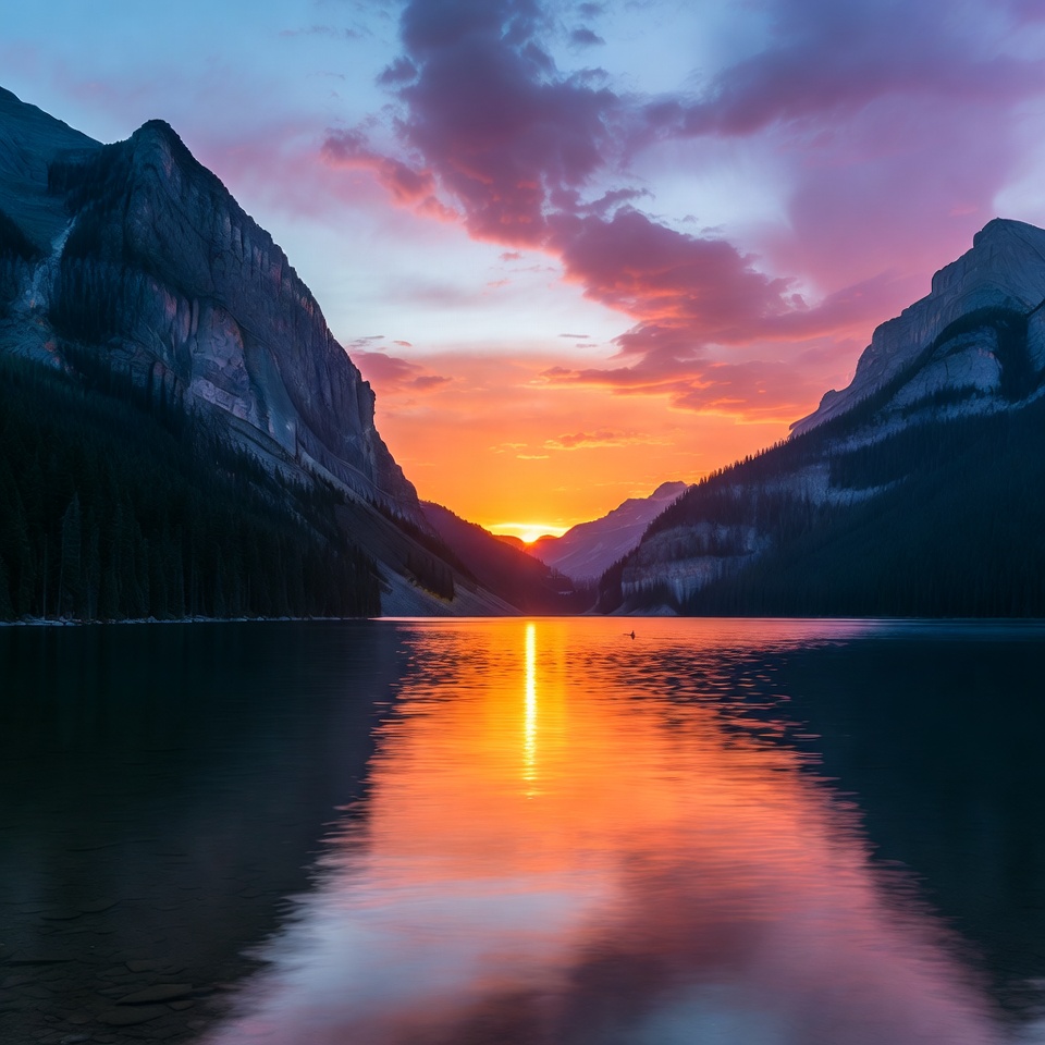 Sunset over Moraine Lake Sunset over Moraine Lake