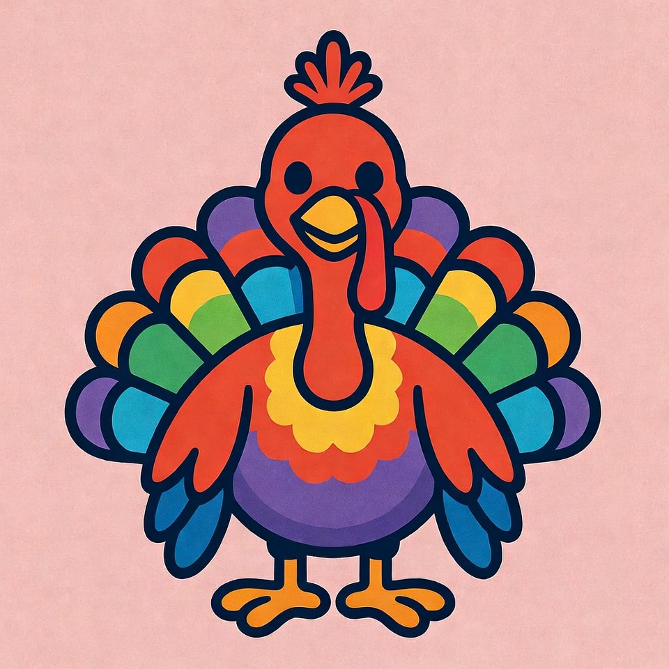 Rainbow Turkey Illustration Rainbow Turkey Illustration