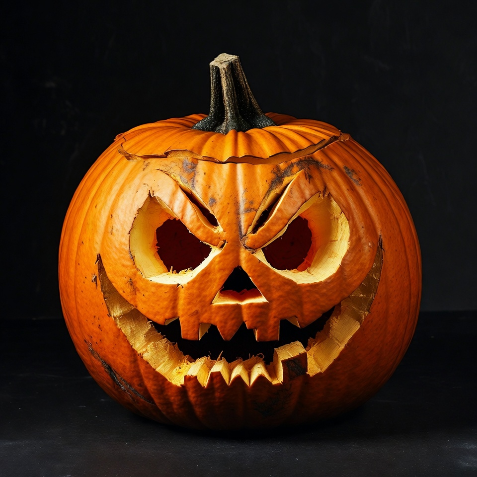 Jack-o'-lantern pumpkin on black background Jack-o'-lantern pumpkin on black background