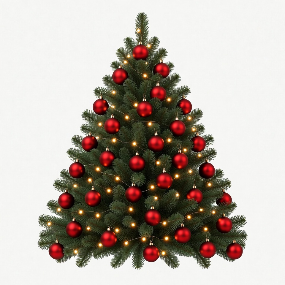 Red Ornament Christmas Tree Red Ornament Christmas Tree