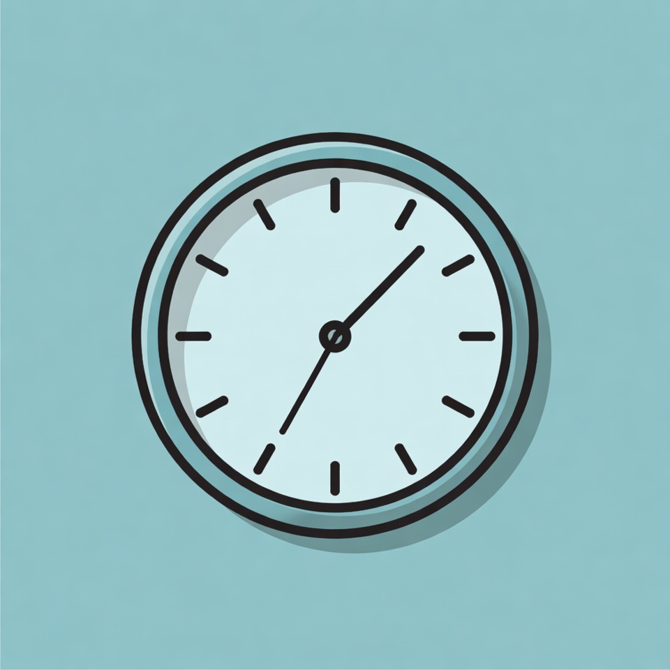 Blue Clock on Light Blue Background Blue Clock on Light Blue Background