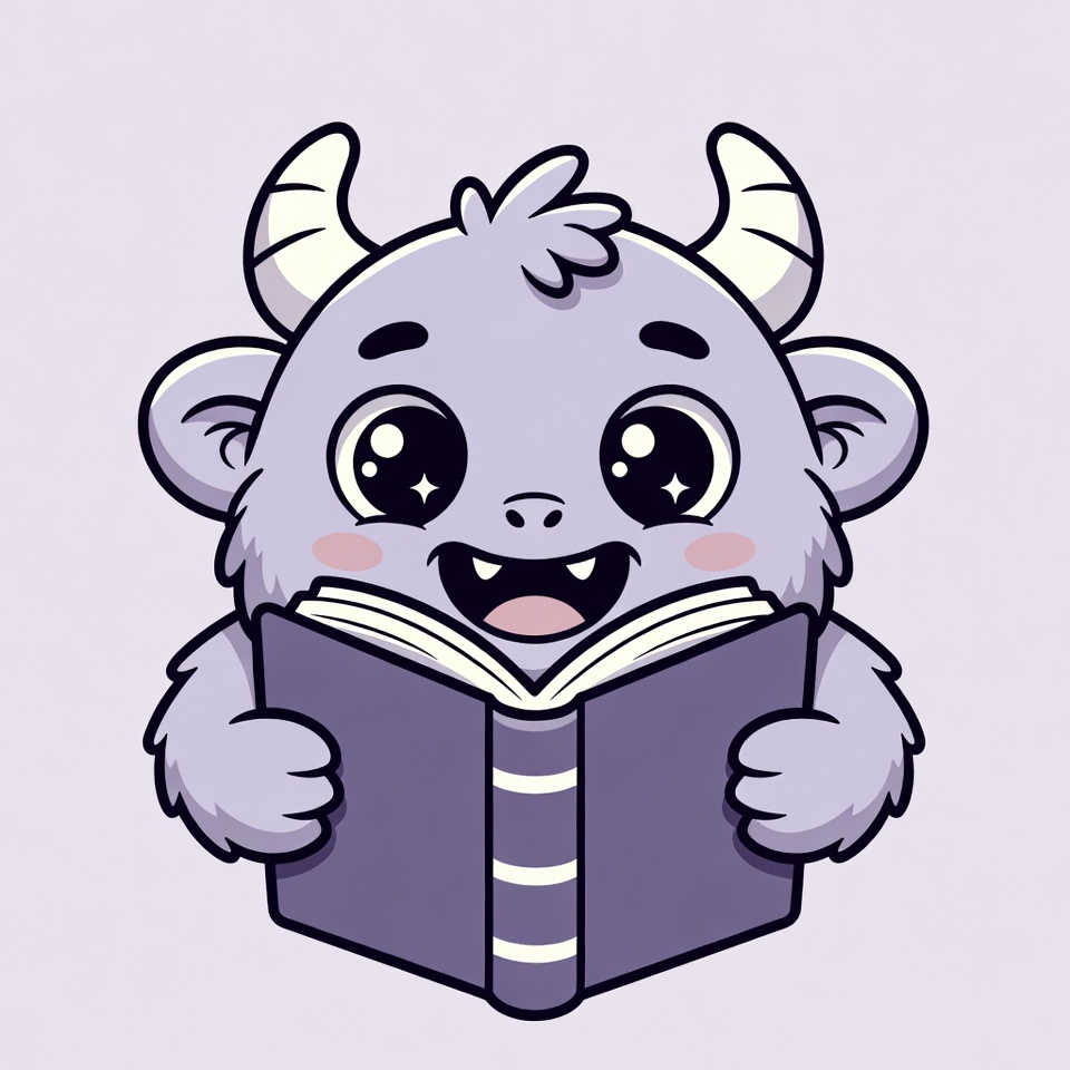 Cute monster reading book Cute monster reading book