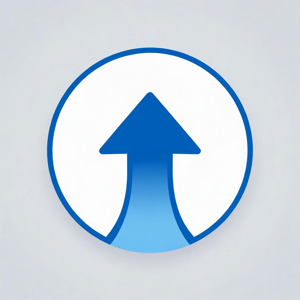 Blue upward arrow in circle Blue upward arrow in circle