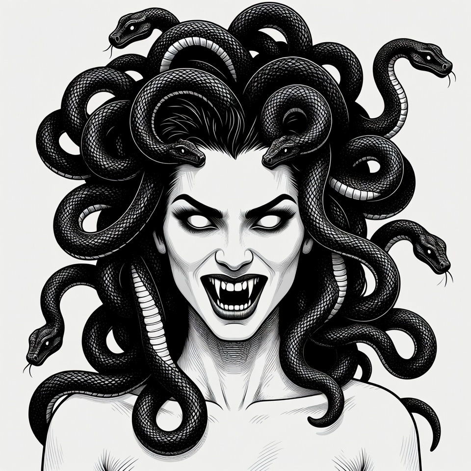 Medusa with Snakes for Hair Medusa with Snakes for Hair