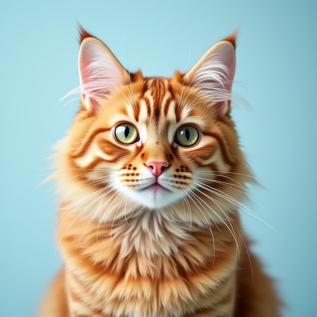 Close-up of ginger Maine Coon cat Close-up of ginger Maine Coon cat