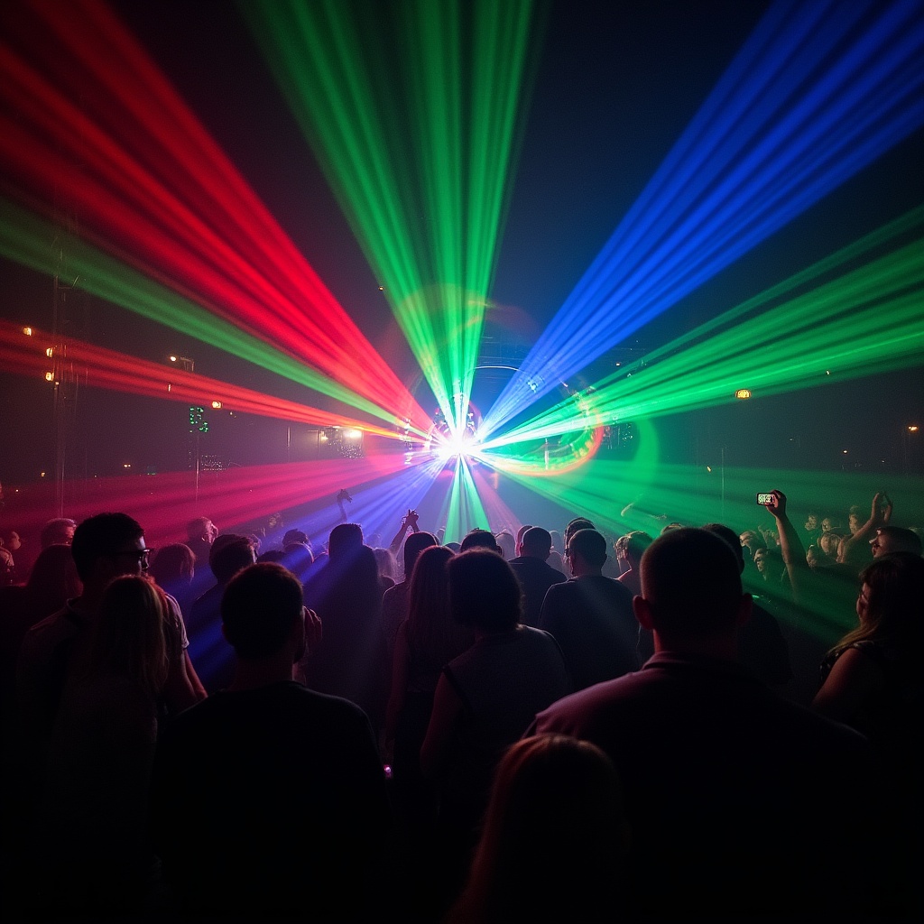 Crowd at Laser Light Show Crowd at Laser Light Show