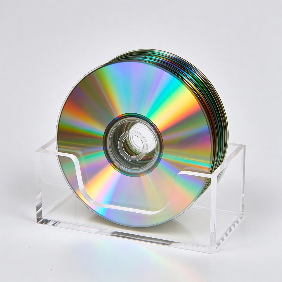 Stack of CDs in Clear Stand Stack of CDs in Clear Stand