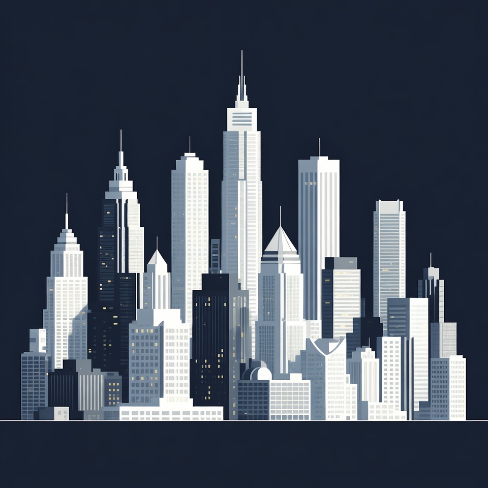 Minimalist White Skyscrapers Cityscape Minimalist White Skyscrapers Cityscape