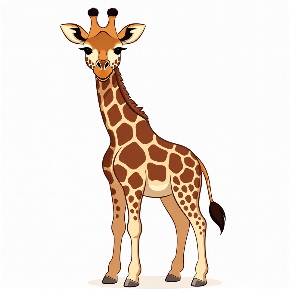 Cartoon giraffe standing isolated Cartoon giraffe standing isolated