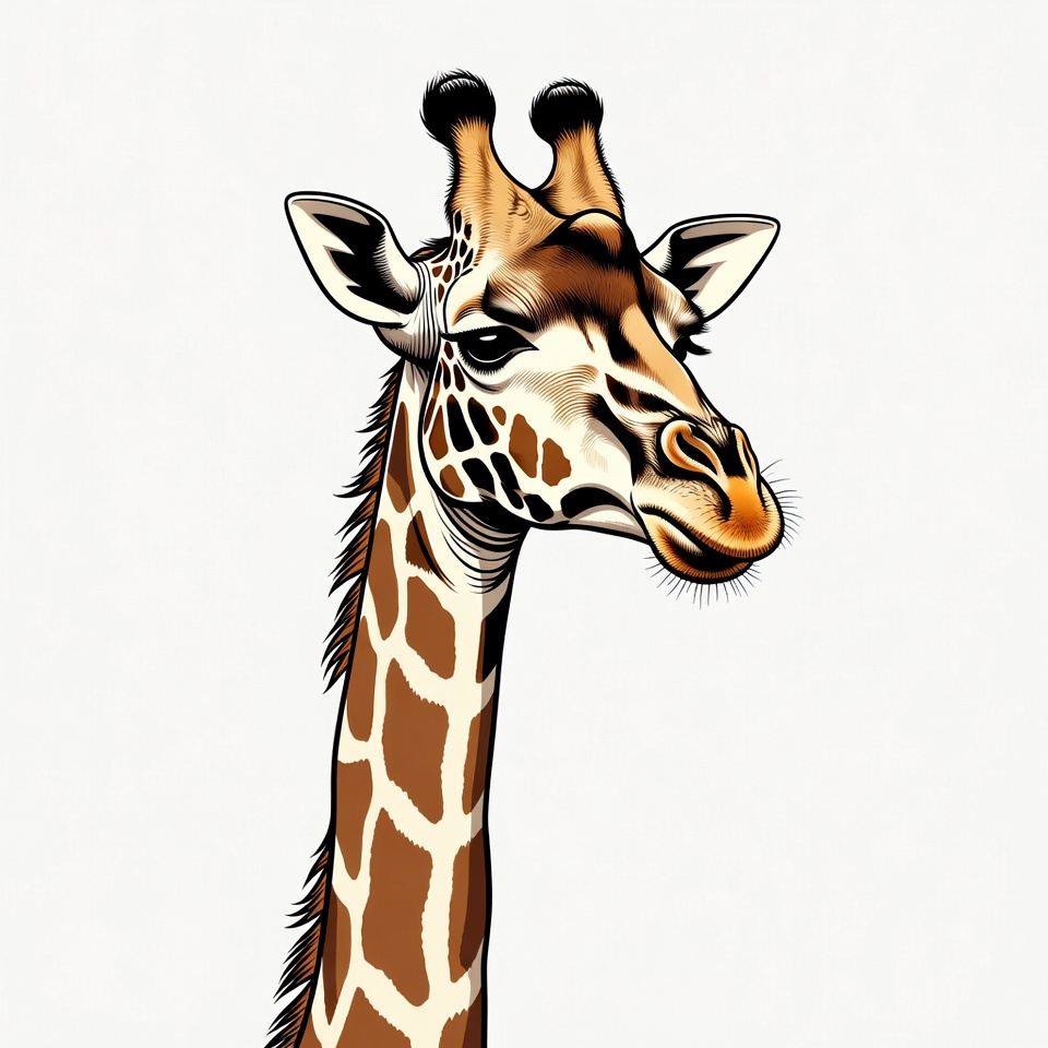 Giraffe illustration on white background Giraffe illustration on white background