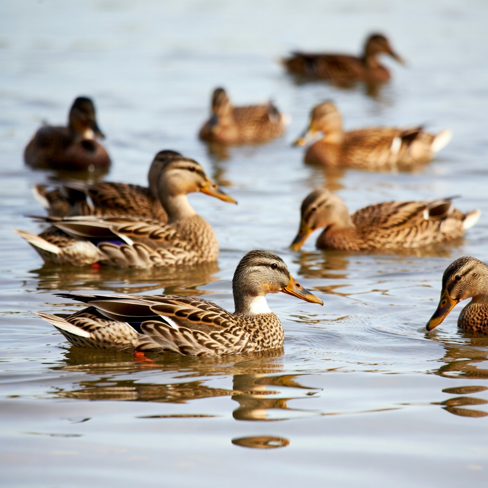 Group of ducks swimming in water Group of ducks swimming in water