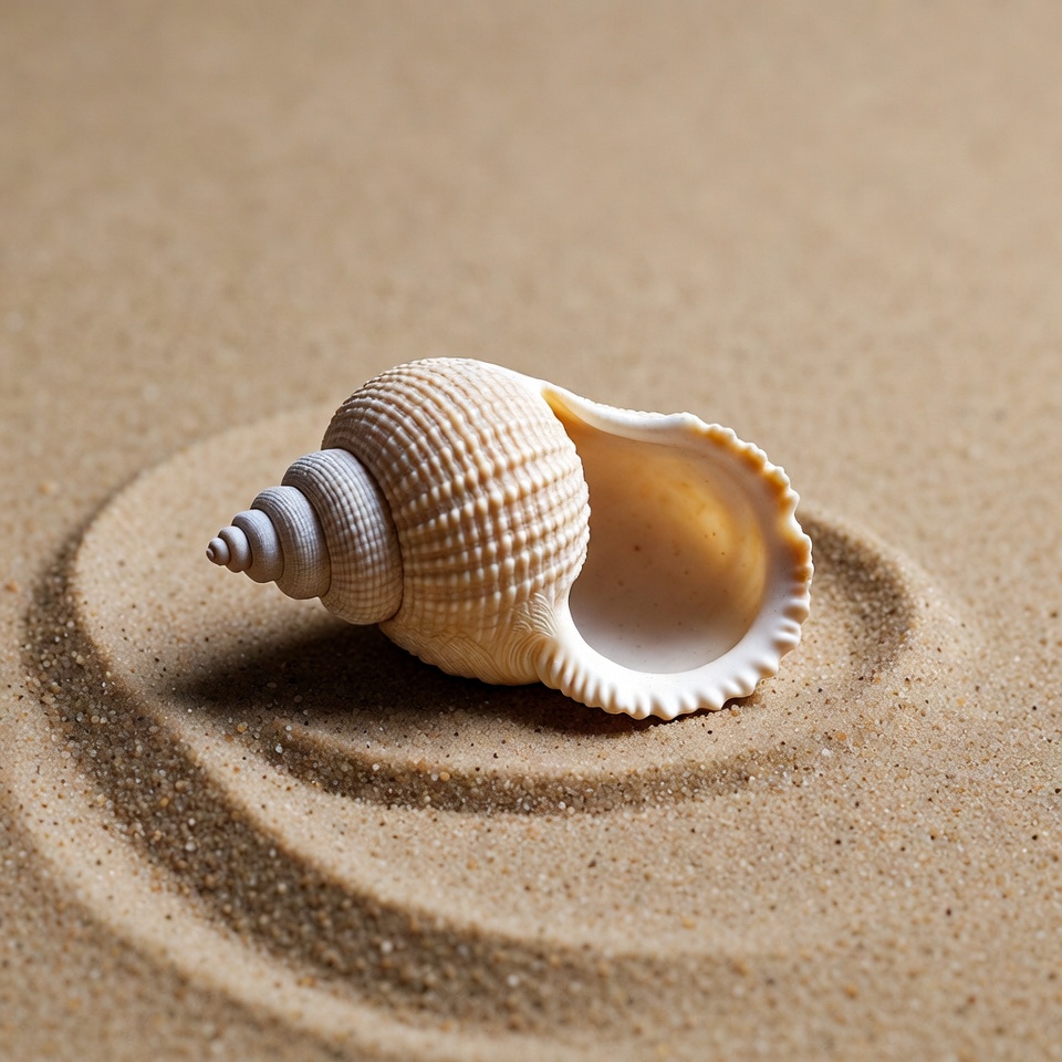 Open seashell on sand Open seashell on sand