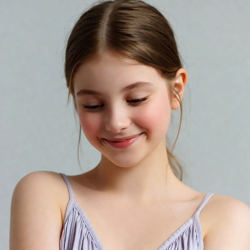 Smiling girl with brown hair Smiling girl with brown hair