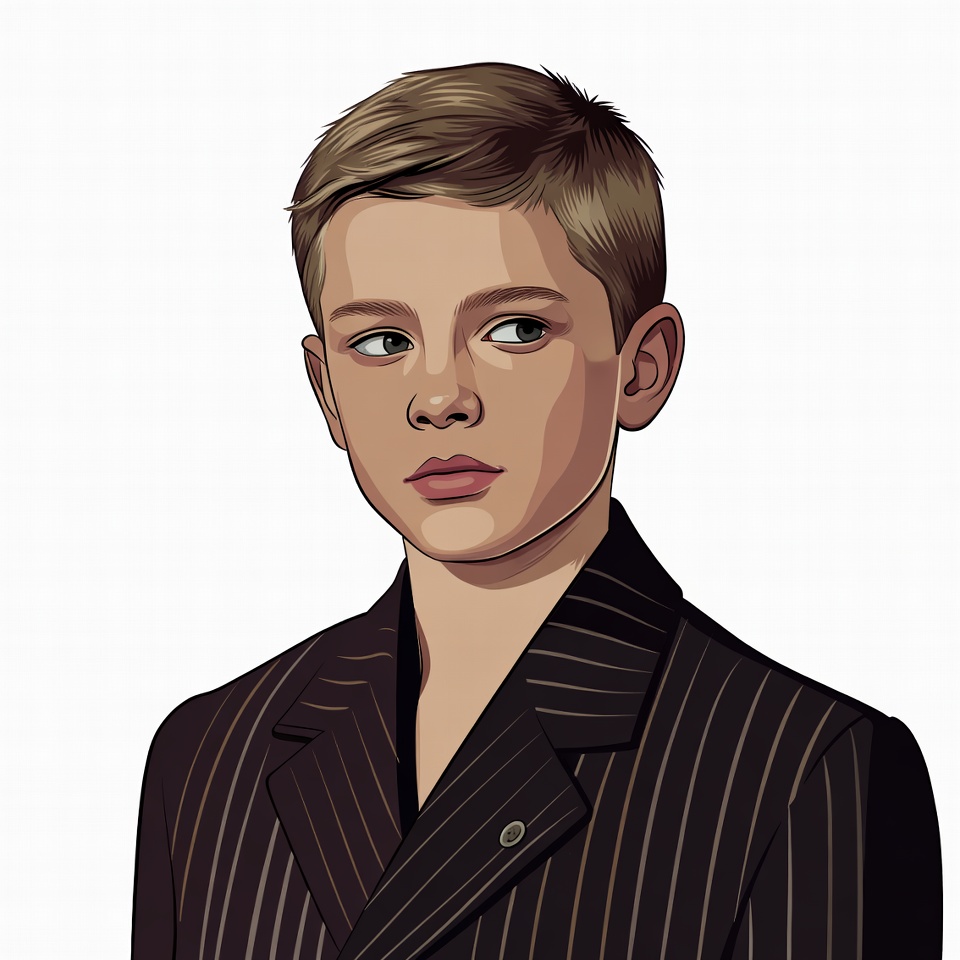 Young boy in pinstripe suit Young boy in pinstripe suit