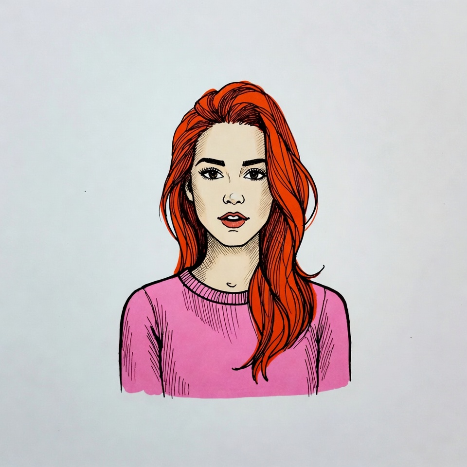 Woman with long red hair Woman with long red hair