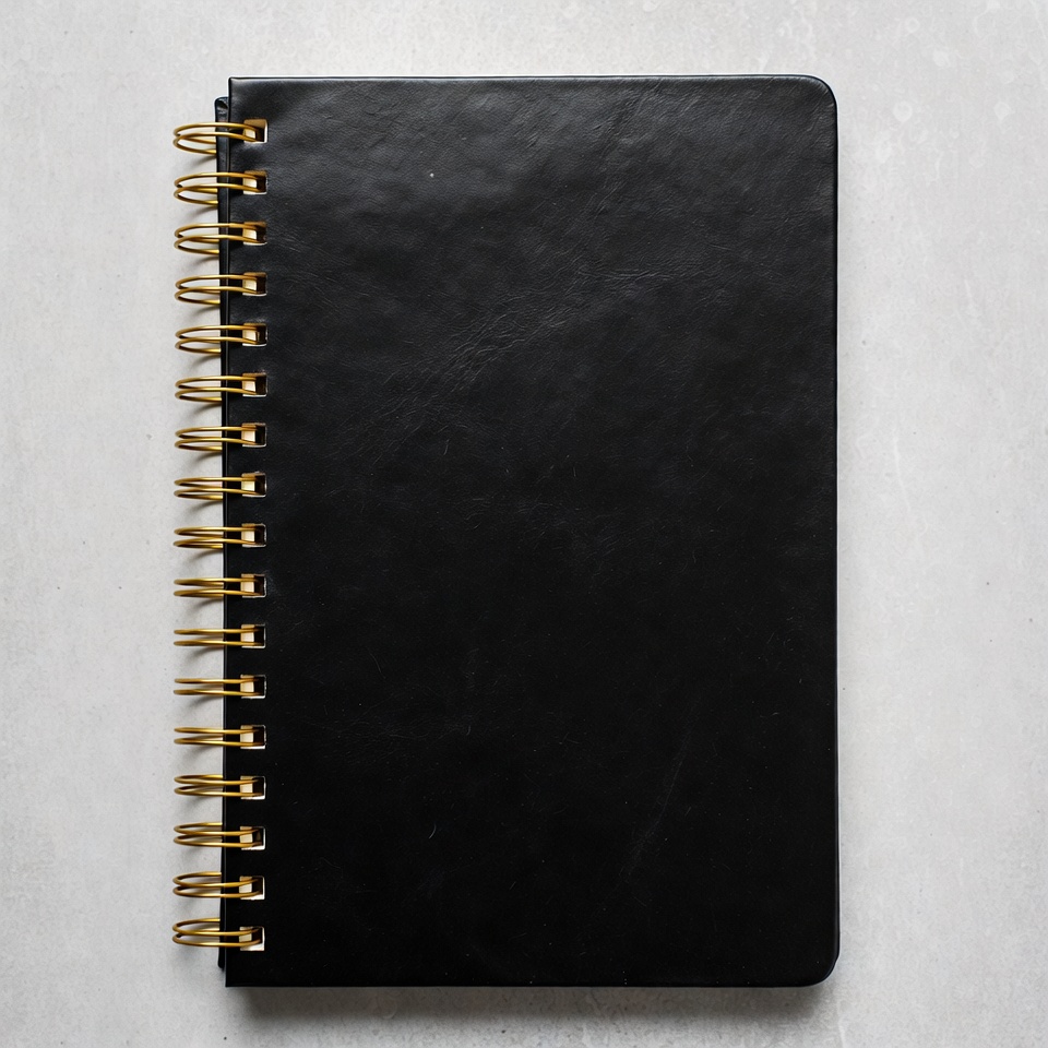 Black Spiral Notebook on White Surface Black Spiral Notebook on White Surface