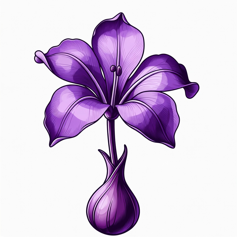 Purple Lily Flower Illustration Purple Lily Flower Illustration