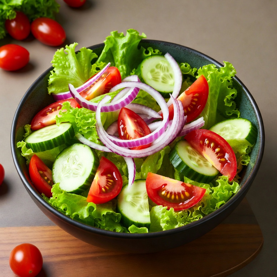 Fresh Salad with Tomatoes Cucumbers Onions Fresh Salad with Tomatoes Cucumbers Onions