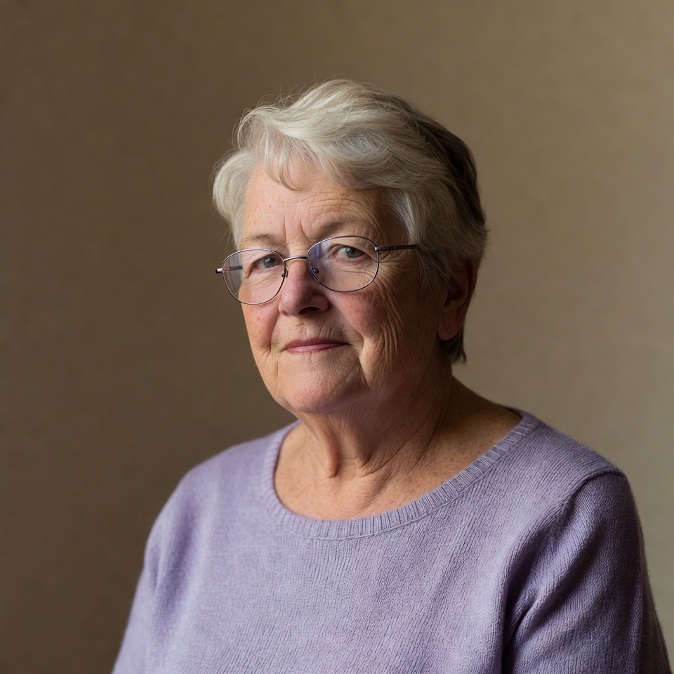 Elderly woman with glasses smiling Elderly woman with glasses smiling