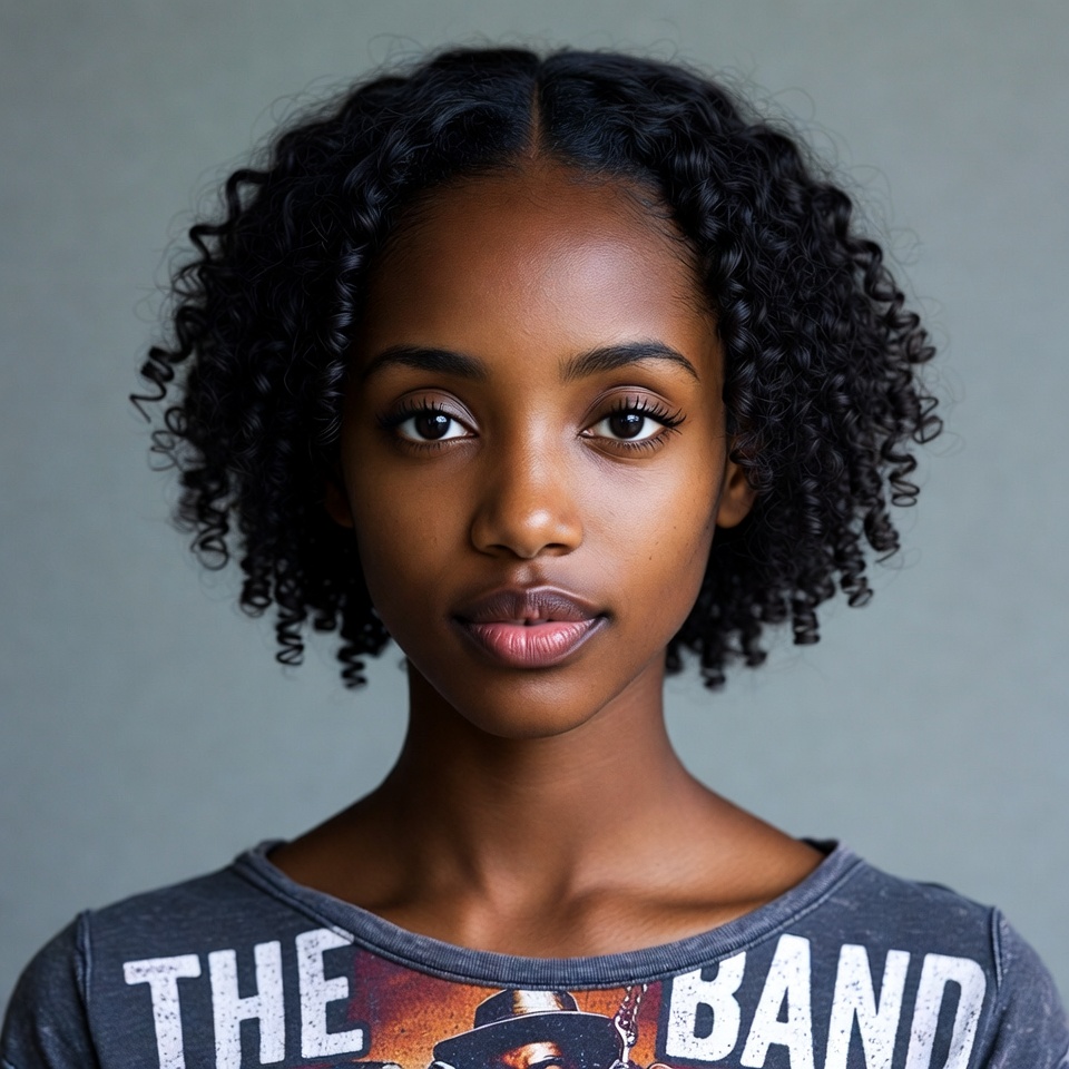 African-American woman in The Band shirt African-American woman in The Band shirt